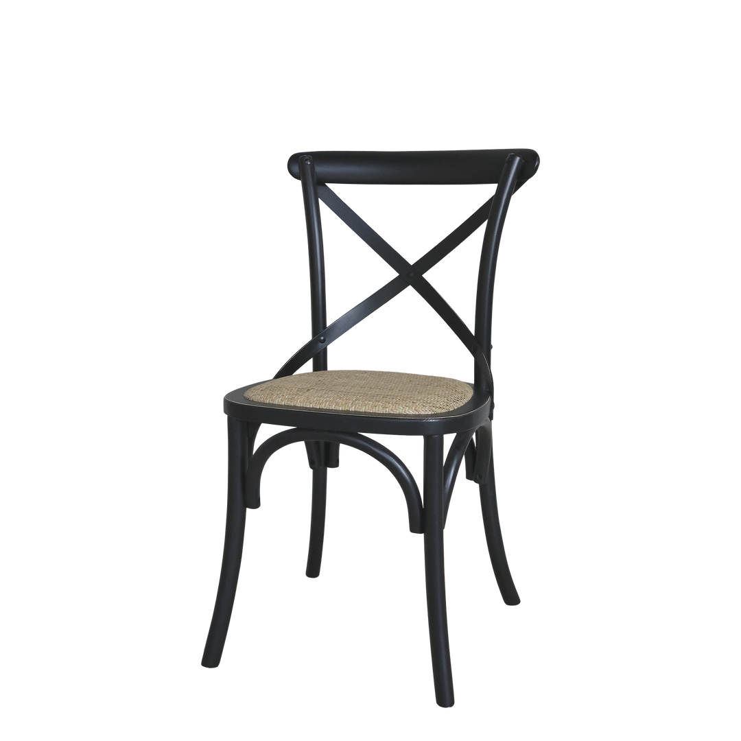 Produktbillede af CHIC ANTIQUE STOL M/FLETSÆDER SORT 89 i premium kvalitet