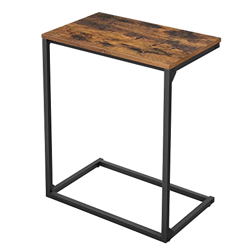 VASAGLE sidebord rektangulær rustik brun spånplade og sort stål 55x35