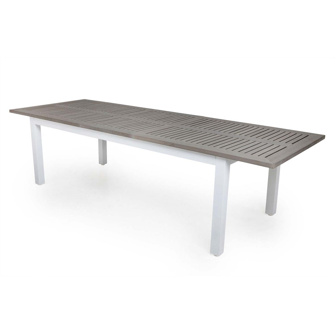 VENTURE DESIGN rektangulær Albany havebord m. udtræk grå hvid aluminium