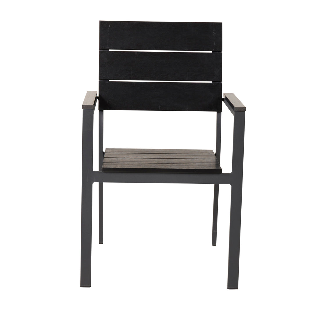 Produktbillede af VENTURE DESIGN Levels havestol m. armlæn sort aintwood og aluminium i premium kvalitet