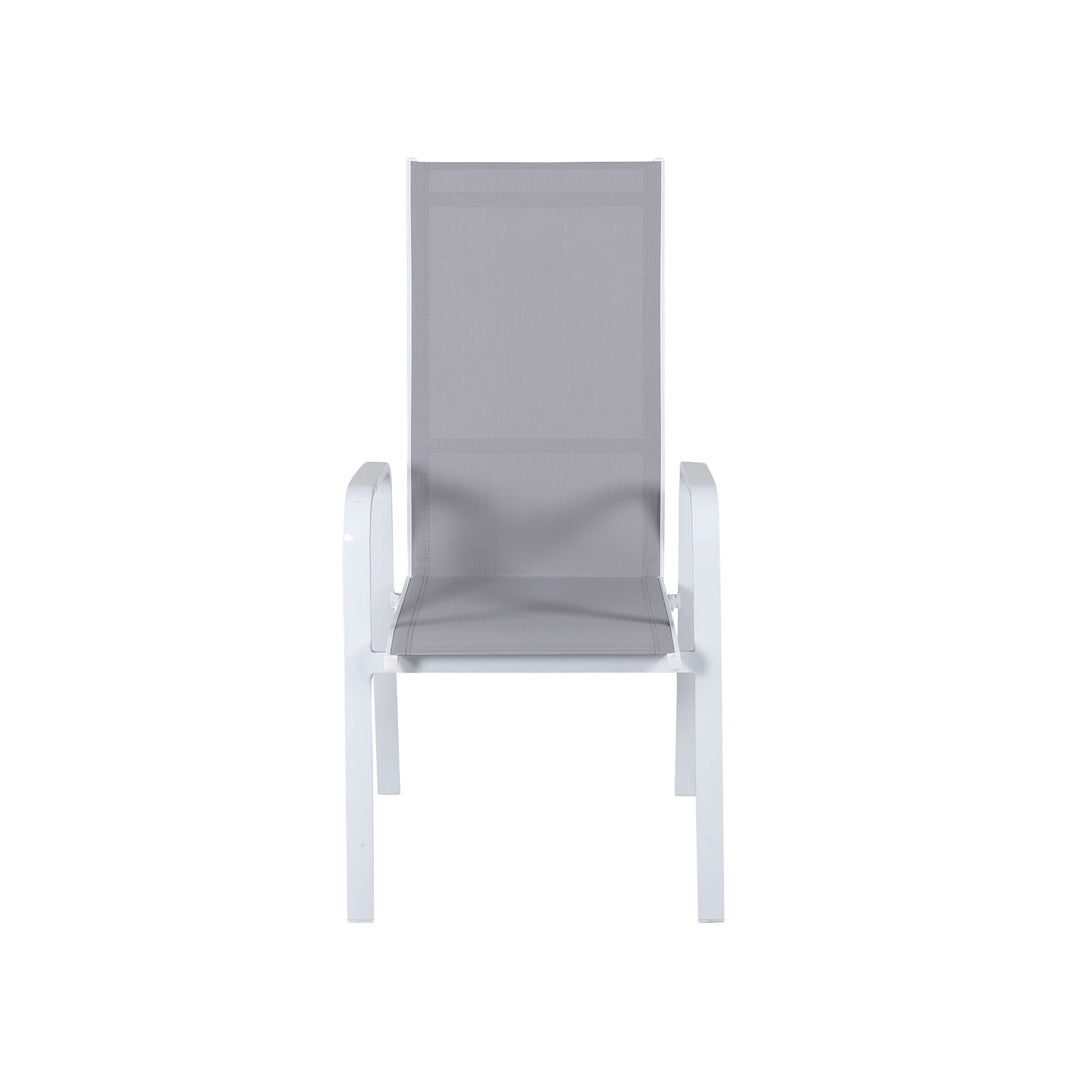 VENTURE DESIGN Copacabana recliner havestol m. armlæn grå textilene og hvid aluminium