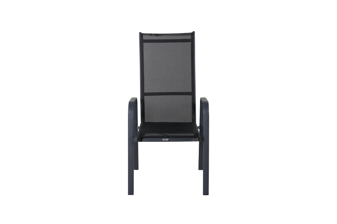VENTURE DESIGN Copacabana recliner havestol m. armlæn sort textilene og aluminium