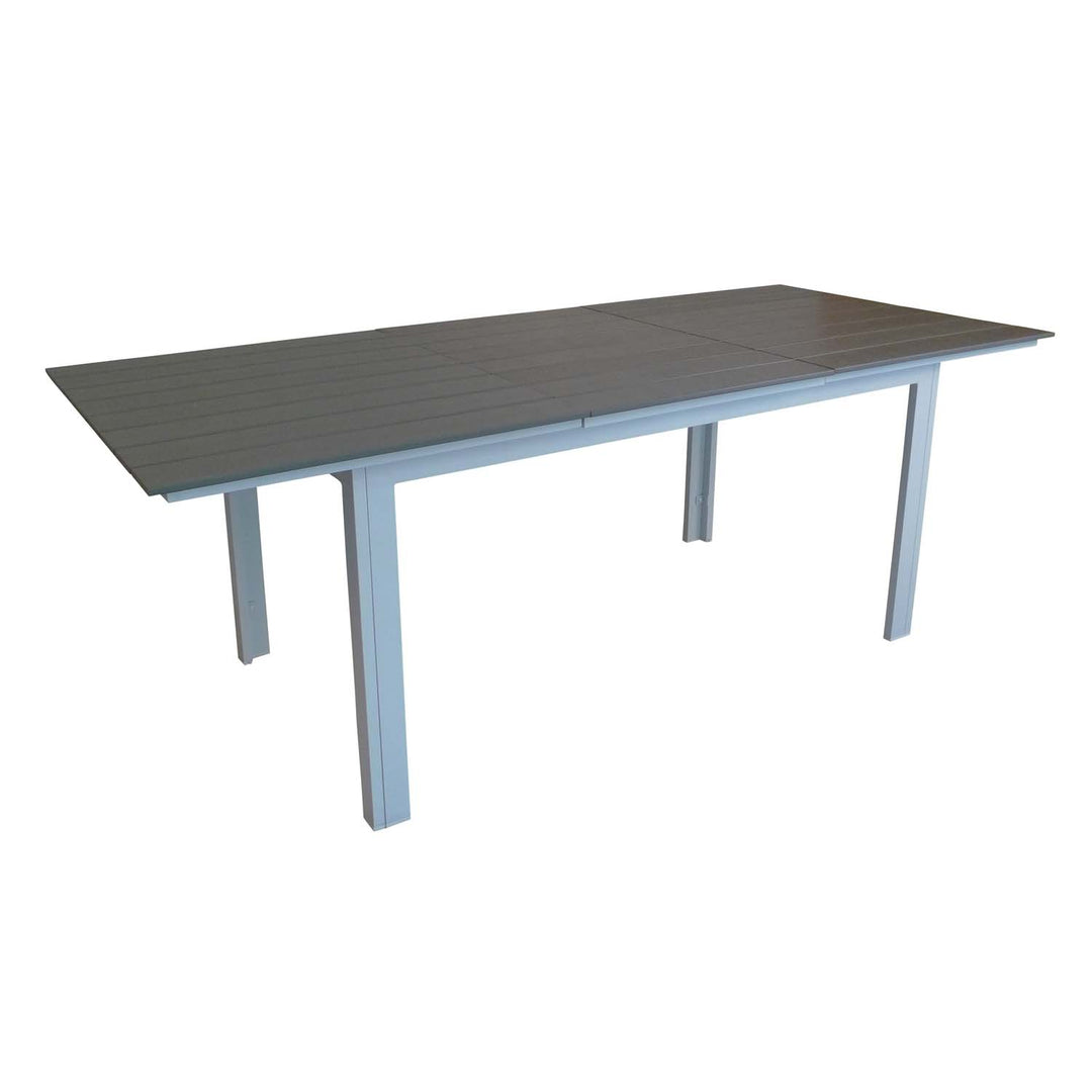 VENTURE DESIGN rektangulær Levels havebord m. udtræk grå hvid aluminium 229/310x100