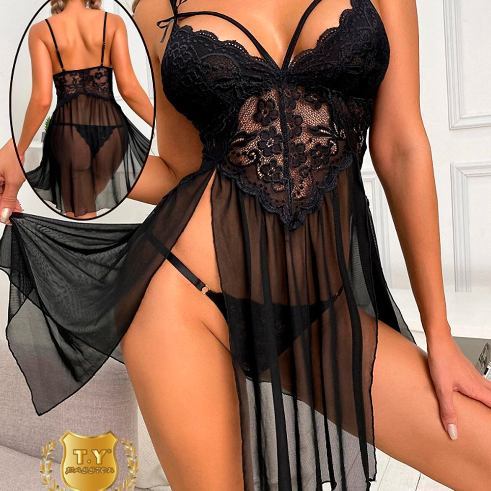 Produktbillede af Køb Elegant Lingeri Kjole Midnight Elegance på tilbud