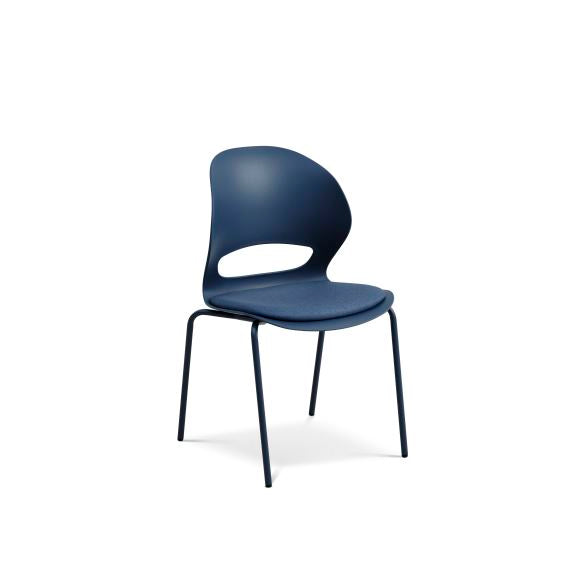 Linea spisebordsstol m. hynde denim blå polypropylen og denim blå metal