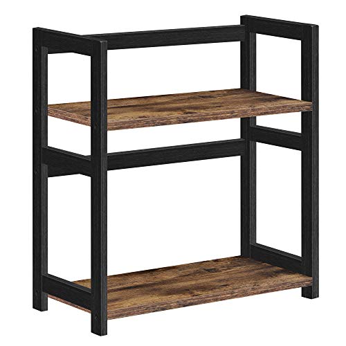 SONGMICS krydderihylde m. 2 hylder rustik brun og sort MDF