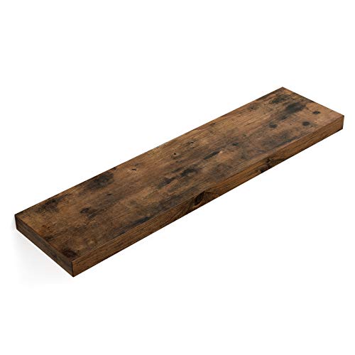 VASAGLE svævehylde rektangulær brun MDF L:80cm