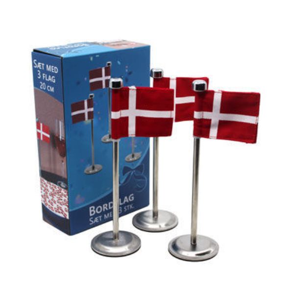 Produktbillede af Bordflag Dannebrog 3 Stk. på tilbud i premium kvalitet