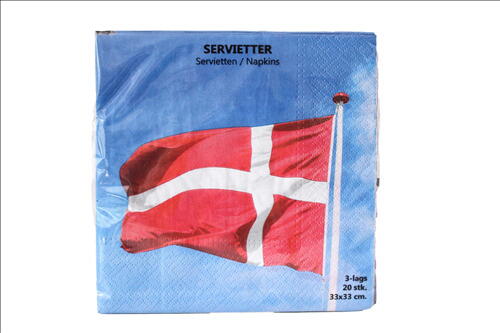 Produktbillede af Serviet 3-lags 4 Ass  20 Stk. Danmark 33 X 33 Cm. på tilbud i brug