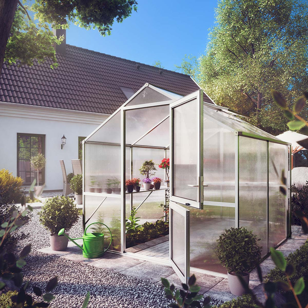 Produktbillede af Drivhus Model Rose II Aluminium Natur på tilbud i høj kvalitet