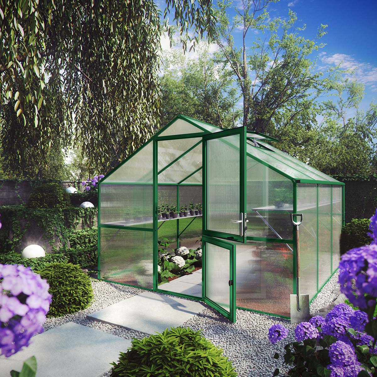 Produktbillede af Drivhus Model Orchidee III Mosgrøn på tilbud i høj kvalitet