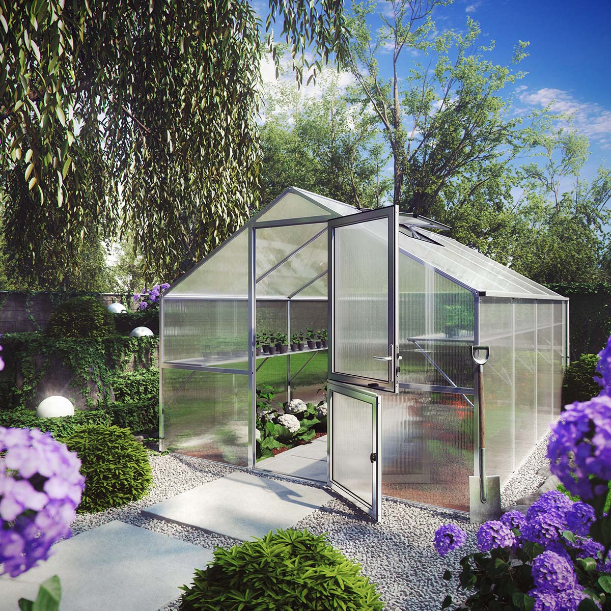 Produktbillede af Drivhus Model Orchidee IV Aluminium Natur på tilbud i høj kvalitet