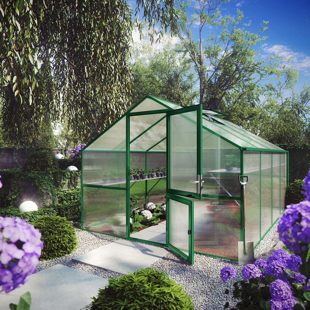 Produktbillede af Drivhus Model Orchidee IV Mosgrøn på tilbud i høj kvalitet