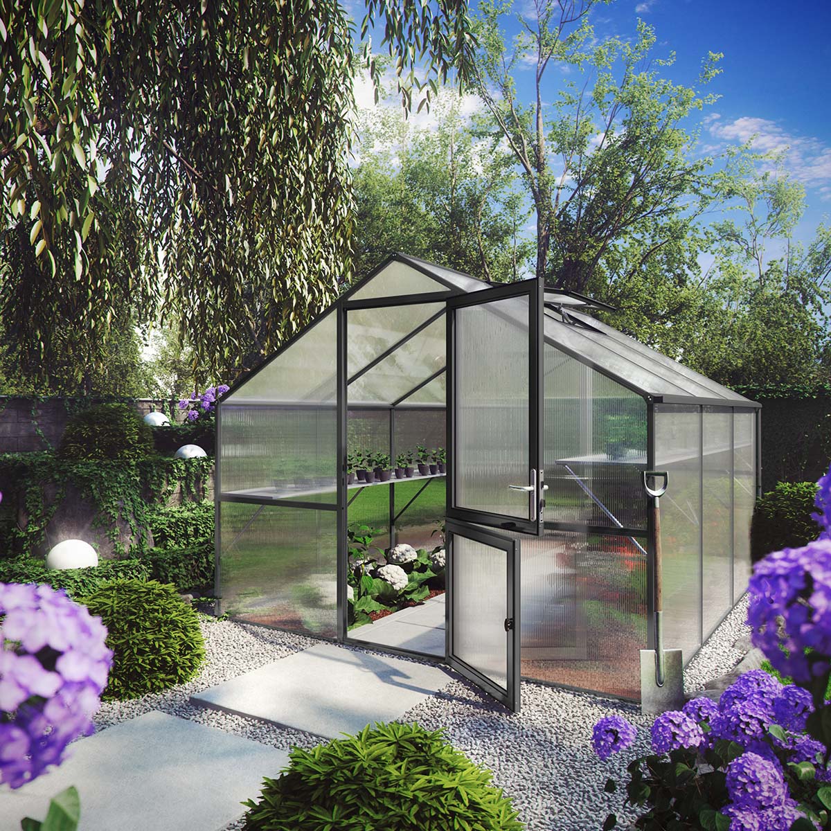 Produktbillede af Drivhus Model Orchidee III Antracitgrå på tilbud i høj kvalitet