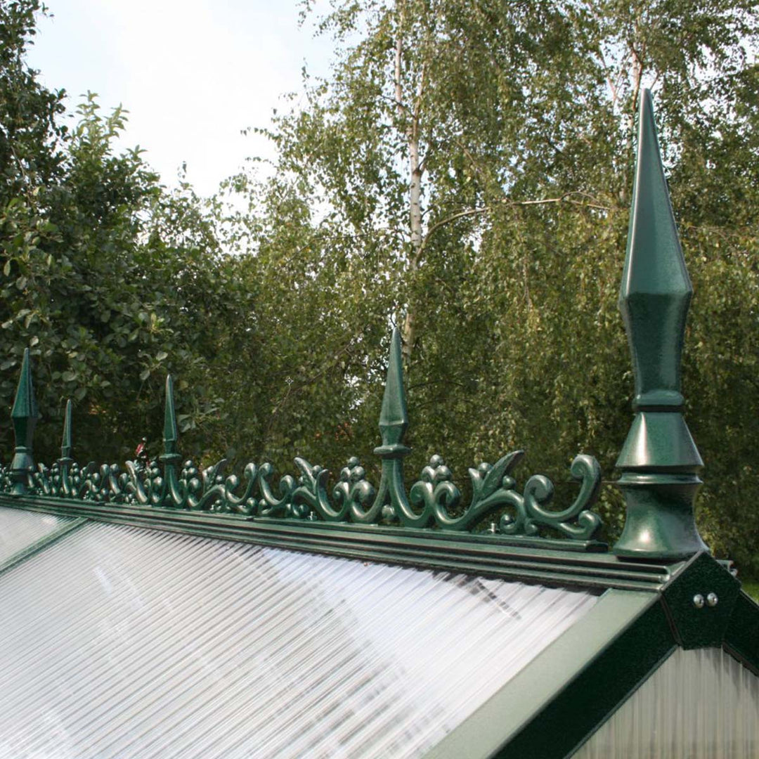 Produktbillede af Rygningsdekoration til Drivhus Model Typ II Mosgrøn RAL 6005 på tilbud i høj kvalitet