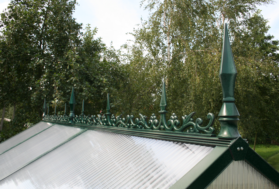 Produktbillede af Rygningsdekoration til Drivhus Model Typ III Grangrøn RAL 6009 på tilbud i høj kvalitet