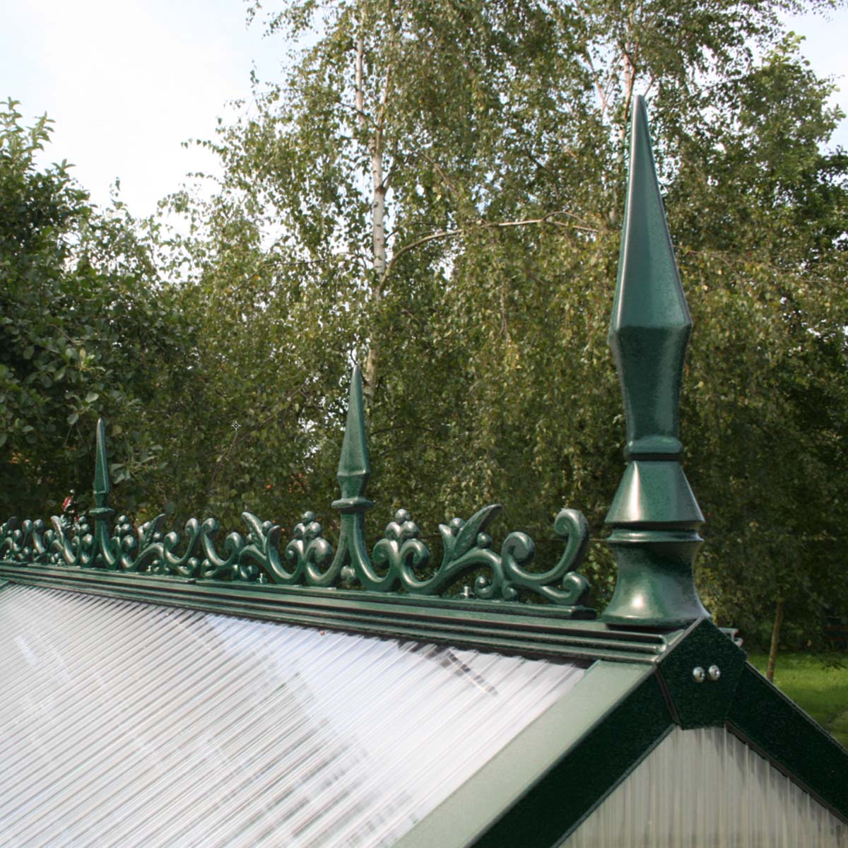 Produktbillede af Rygningsdekoration til Drivhus Model Typ IV Mosgrøn RAL 6005 på tilbud i høj kvalitet