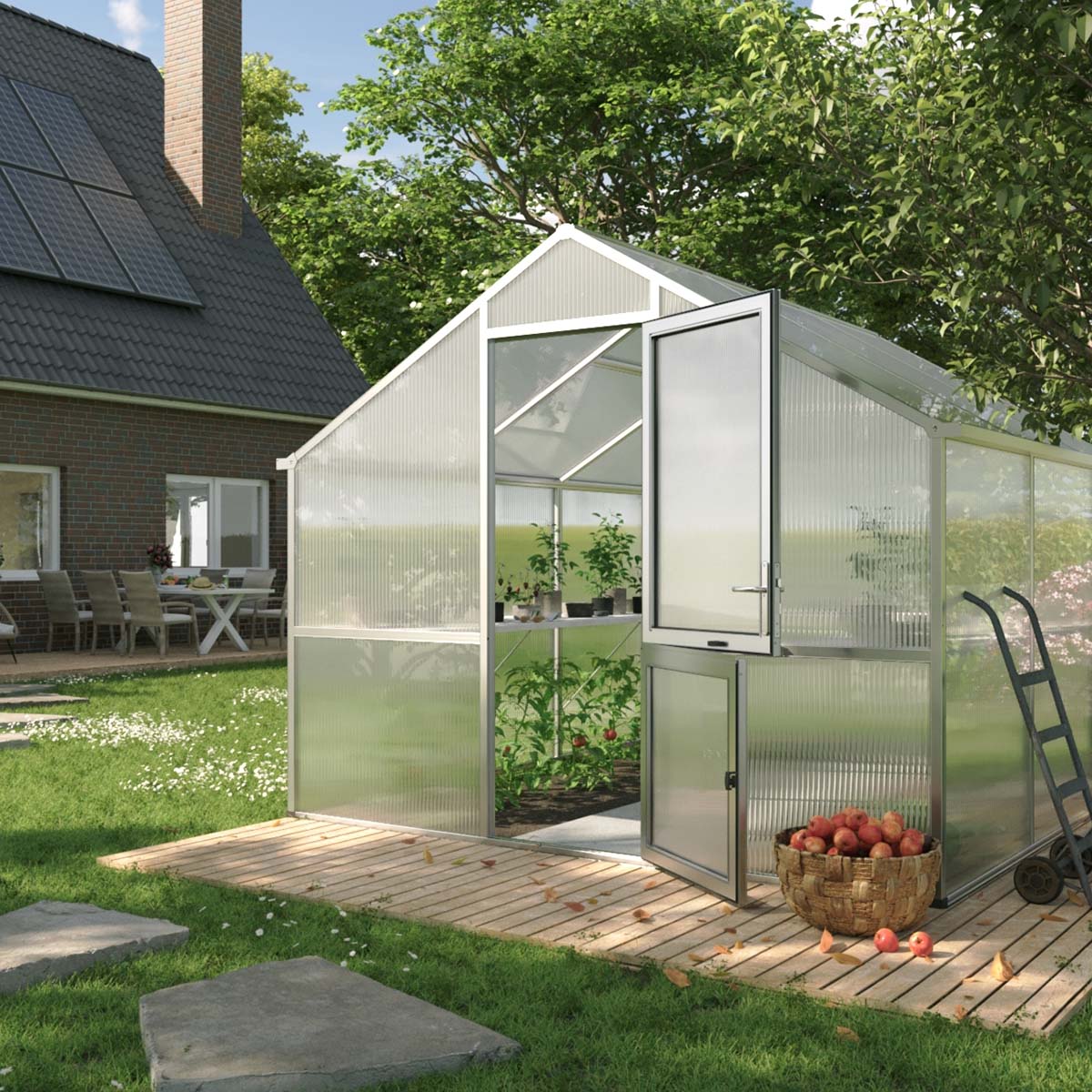 Produktbillede af Drivhus Model Nelke III Aluminium Natur på tilbud i høj kvalitet