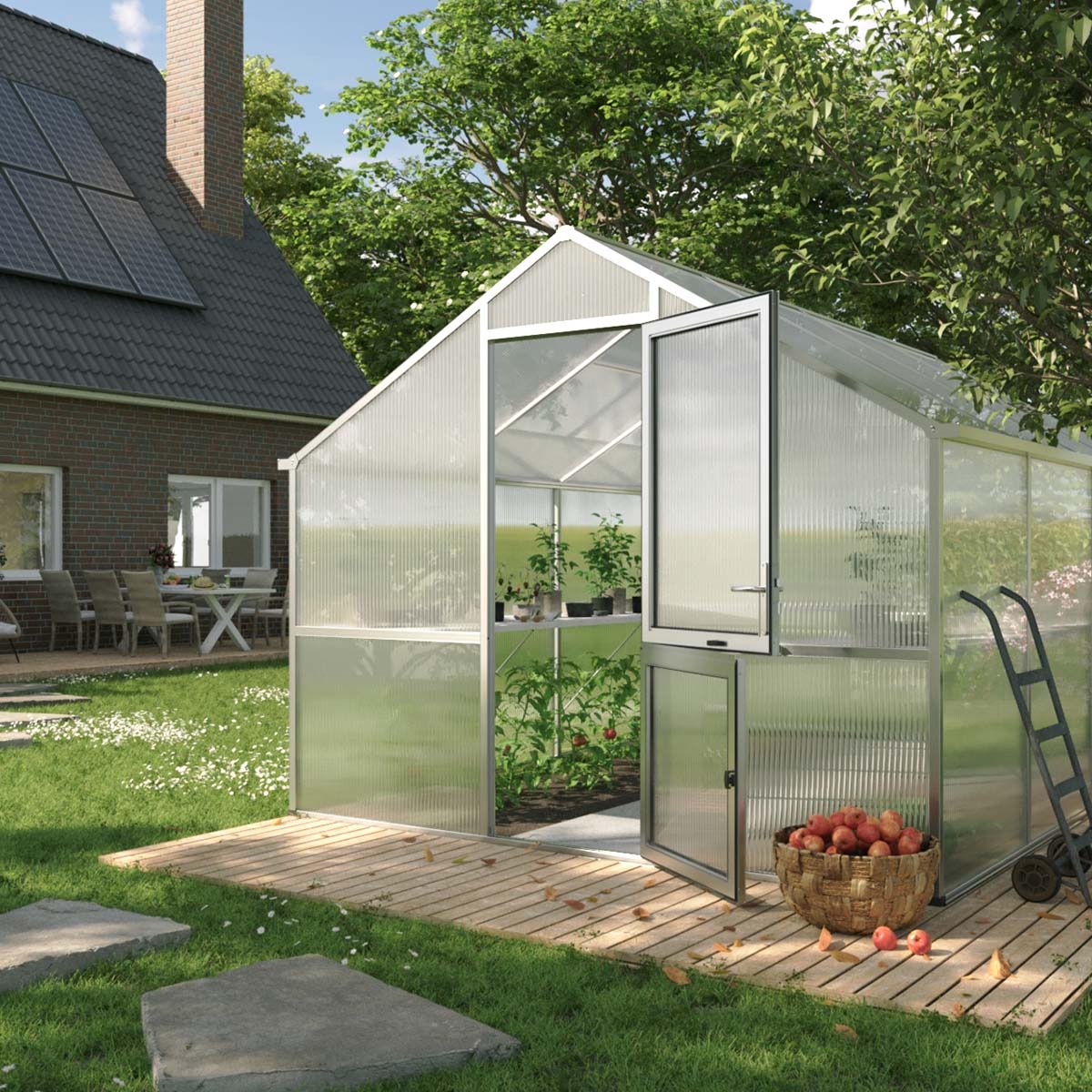 Produktbillede af Drivhus Model Nelke IV Aluminium Natur på tilbud i høj kvalitet