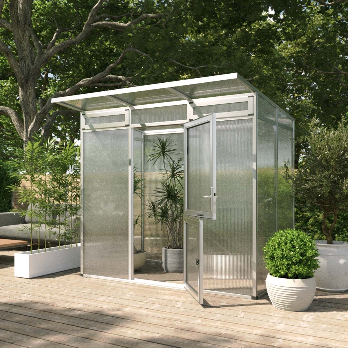Produktbillede af Drivhus Model Santini II small Aluminium Natur på tilbud i høj kvalitet