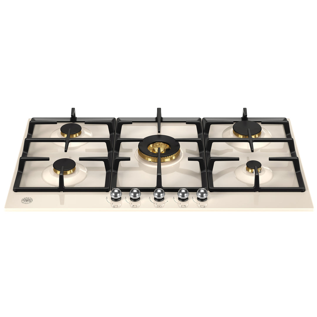 Bertazzoni P905CHER Heritage Gaskomfur 90 cm, Hvid / Krom