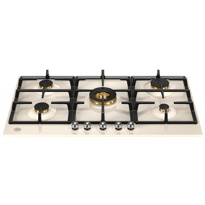 Bertazzoni P905CHER Heritage Gaskomfur 90 cm, Hvid / Krom