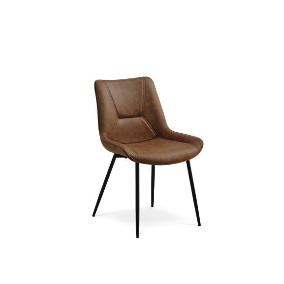 Produktbillede af Hannah spisebordsstol brun UF plastik polyester stof og sort metal i premium kvalitet
