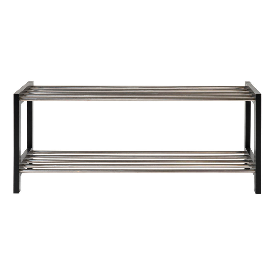 HOUSE NORDIC Padova skoreol m. 2 hylder sort poppeltræ og stål 78x34