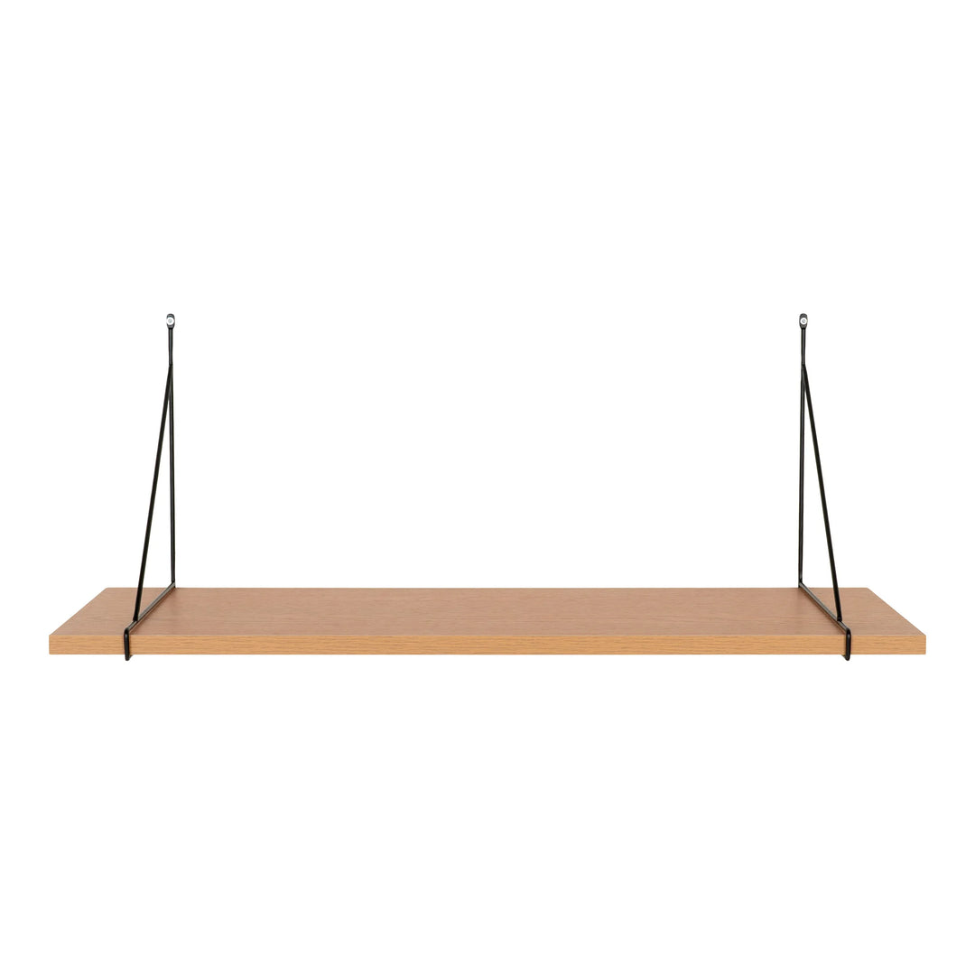 HOUSE NORDIC Chiba væghylde rektangulær natur melamin og sort stål B: 80cm