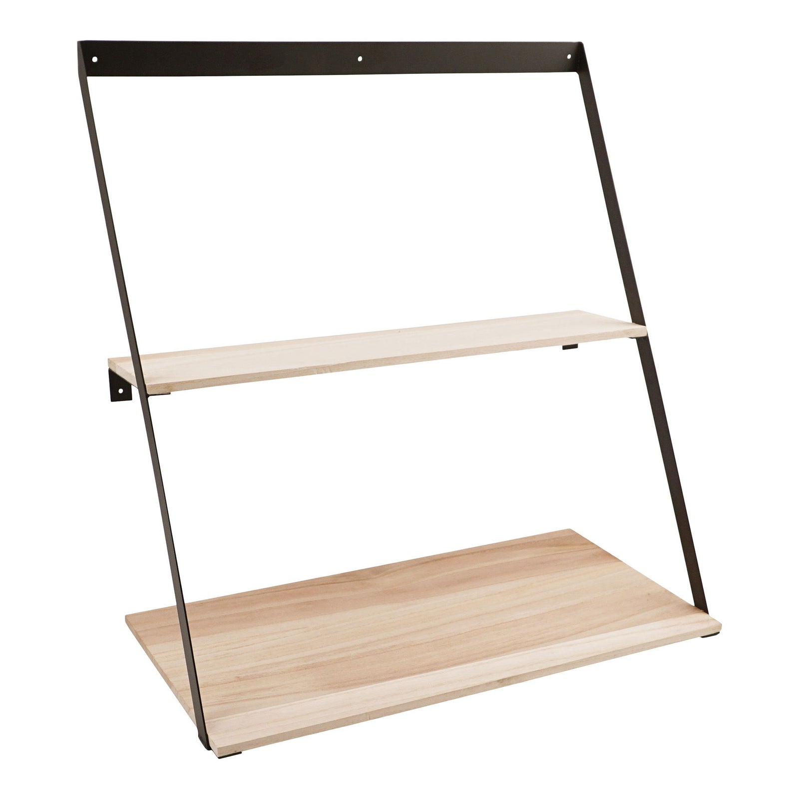 Produktbillede af HOUSE NORDIC Bern væghylde m. 2 hylder rektangulær natur fyrretræ og stål 50x21 i premium kvalitet