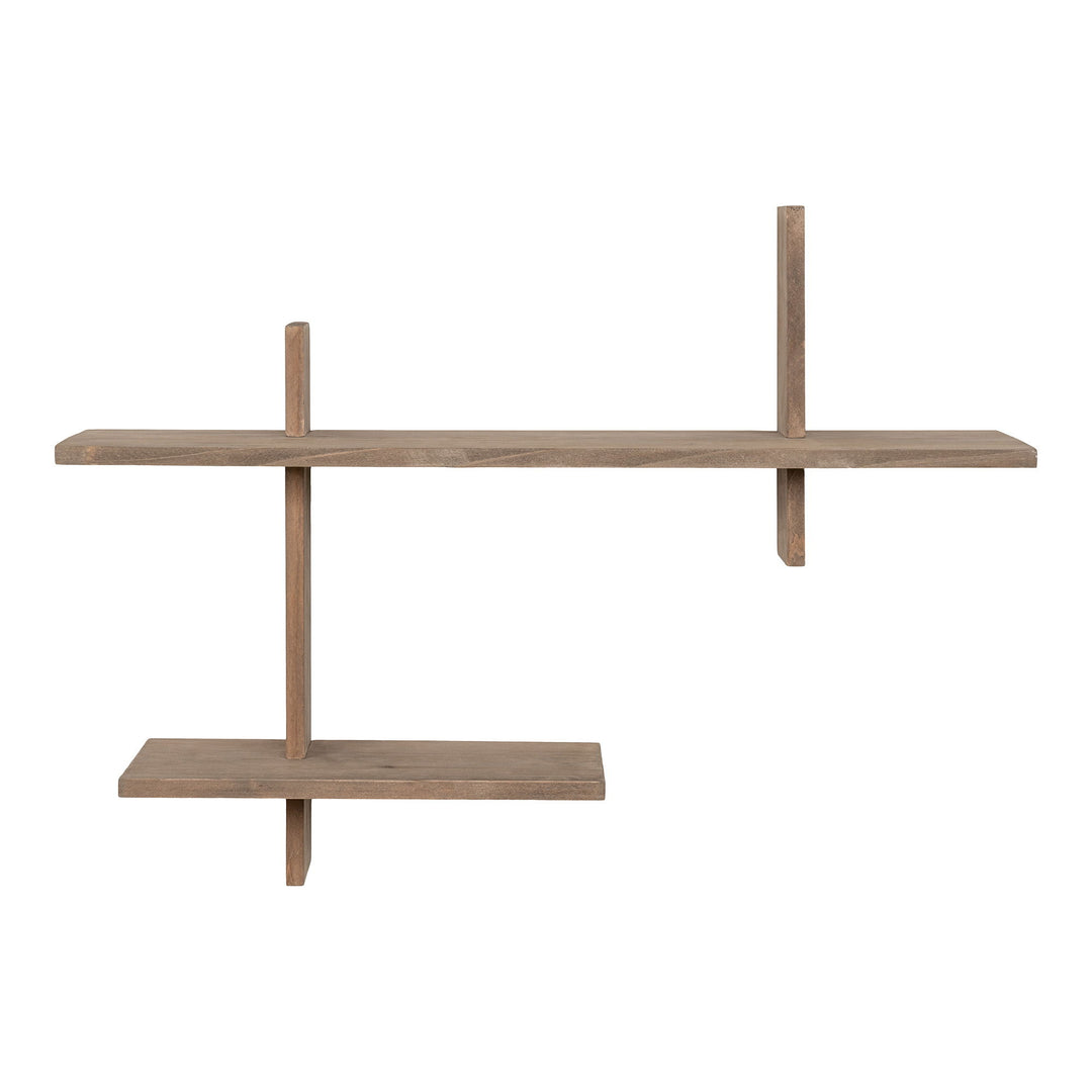 HOUSE NORDIC Ovada væghylde m. 2 hylder natur fyrretræ 60x15x36