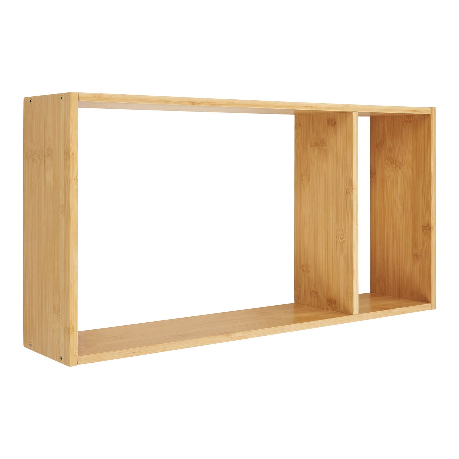 Produktbillede af HOUSE NORDIC Ember væghylde m. 2 rum rektangulær natur bambus 70x15x35,5 i premium kvalitet