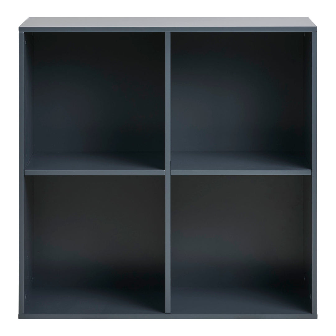 HOUSE NORDIC Horne væghylde m. 4 rum kvadratisk mørkegrå MDF 69x30x69