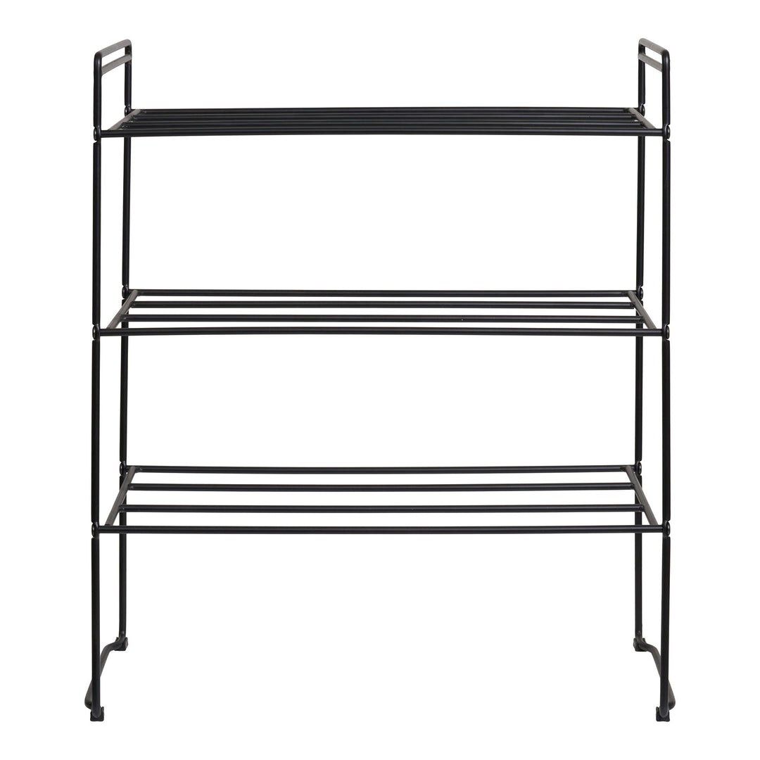 HOUSE NORDIC Swansea skoreol m. 3 hylder sort stål 49,5x25x60