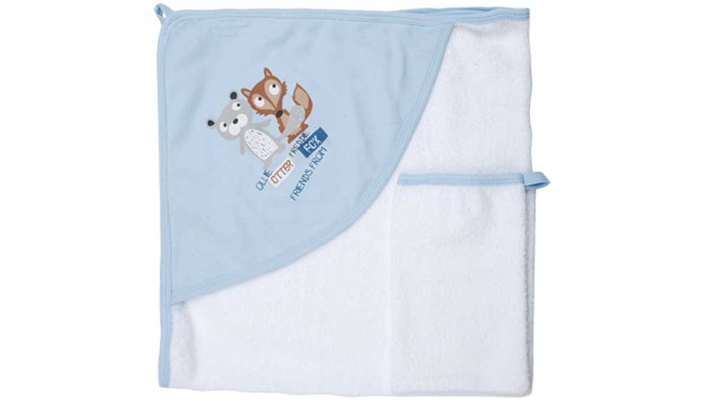Produktbillede af Casadecor Hættehåndklæde og vaskehandske til baby Ræv på tilbud i høj kvalitet