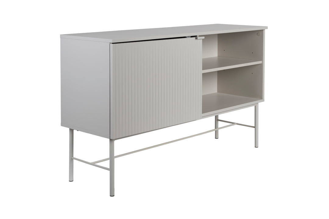 WHITE LABEL LIVING Cayo Høj skænk m. 1 låge og 2 hylder hvid MDF og hvid jern