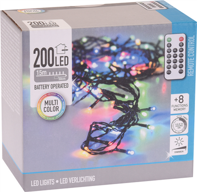 Lyskæde 200 Led Farvet T/batt. Timer, Dæmpbar, Fjernb. ❤ Kæmpe udvalg i HAAHR & CO ❤ Billig fragt og hurtig levering 2 - 5 hverdage - Varenummer: BAR-21907 / Ean: '8719202587166 på lager - Udsalg på Home Barindretning Lysestager og lys Spar op til 59% - Over 324 kendte brands på udsalg