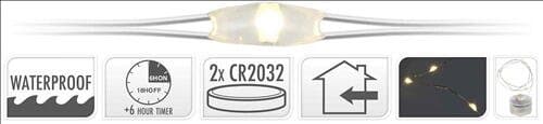 Lyskæde Stålwire Vandtæt M/ 20 Led Varm Hvid M/timer ❤ Kæmpe udvalg i Blandet ❤ Billig fragt og hurtig levering 2 - 5 hverdage - Varenummer: BAR-623479 / Ean: på lager - Udsalg på Home Barindretning Lysestager og lys Spar op til 64% - Over 434 design brands på udsalg