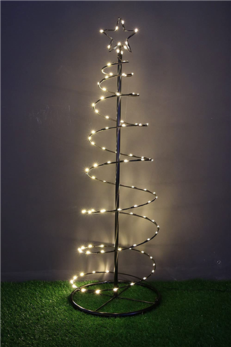 Produktbillede af Juletræ 145 Cm. Sort M. 80 Led Spiral. Metal Med Topstjerne på tilbud i premium kvalitet