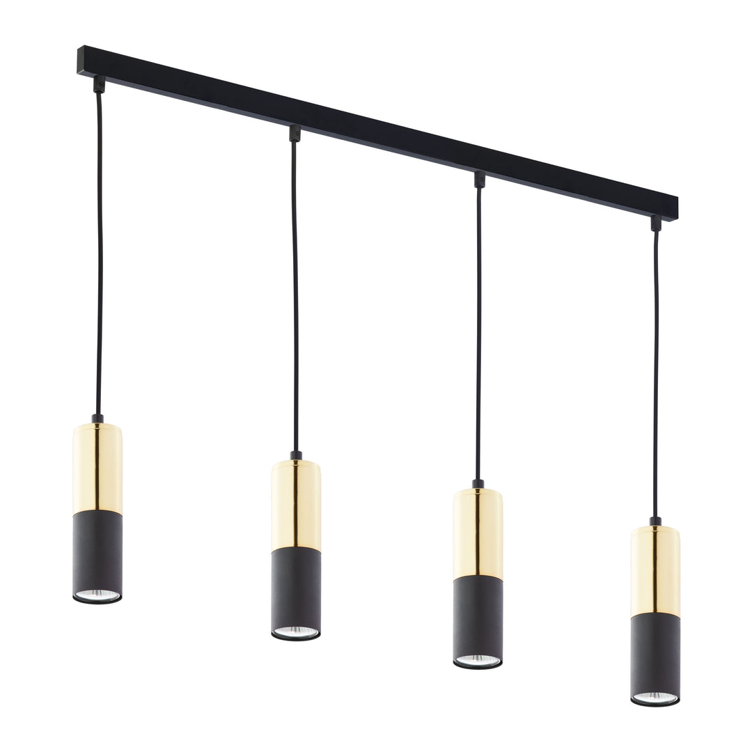 TK Elit loftlampe m. 4 skærme guld og sort metal