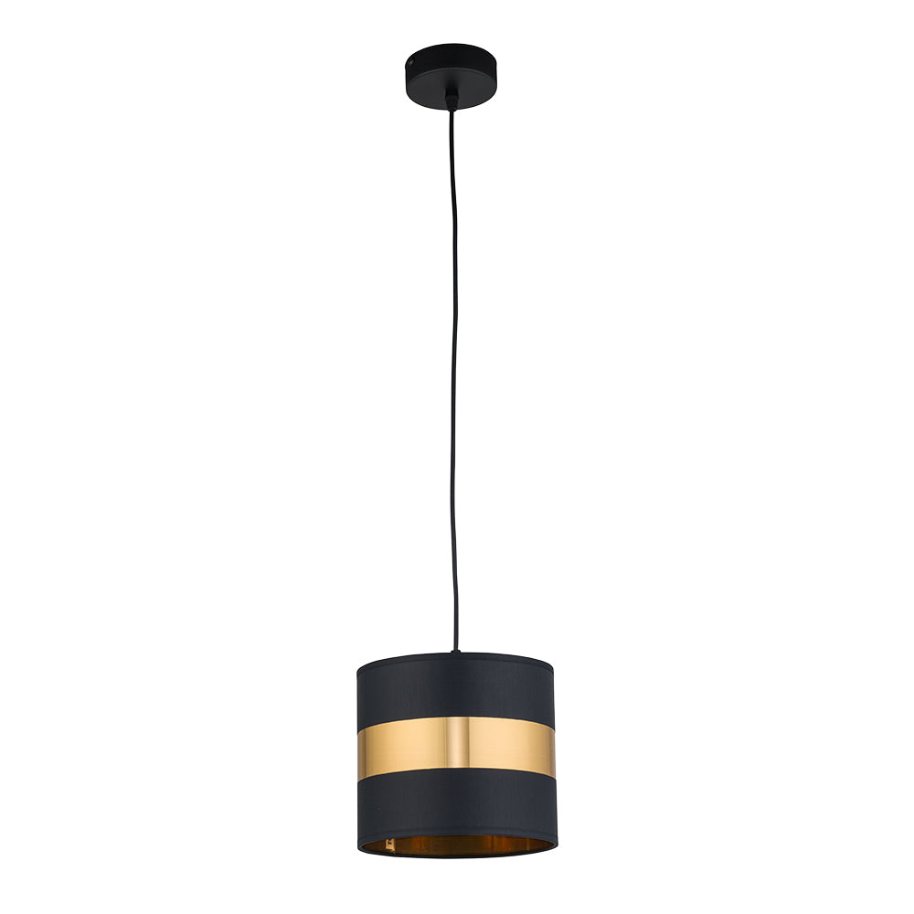 TK Paris loftlampe 200 sort stof og guld metal