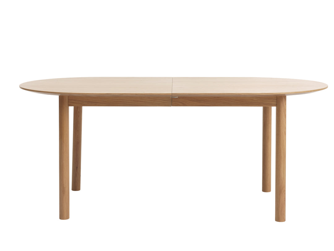 Produktbillede af Gallina spisebord m. 2 tillægsplader natur egefinér og lamel egetræ 100x190-280 i premium kvalitet