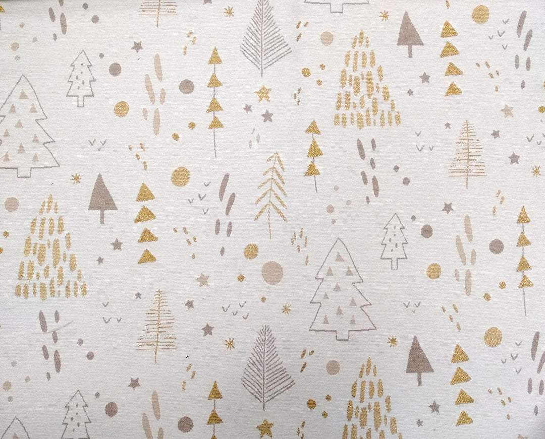 Produktbillede af Engholm Textiles Akryldug med antislip Grafisk Jul Hvid i metermål i premium kvalitet