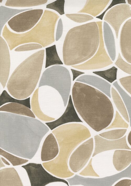 Produktbillede af Engholm Textiles Akryldug 140cm Grafic Stones Brown i metermål i premium kvalitet