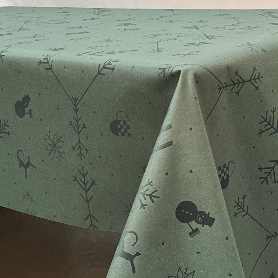 Produktbillede af Engholm Textiles Akryldug 140cm NOEL Grøn med antislip i metermål i premium kvalitet