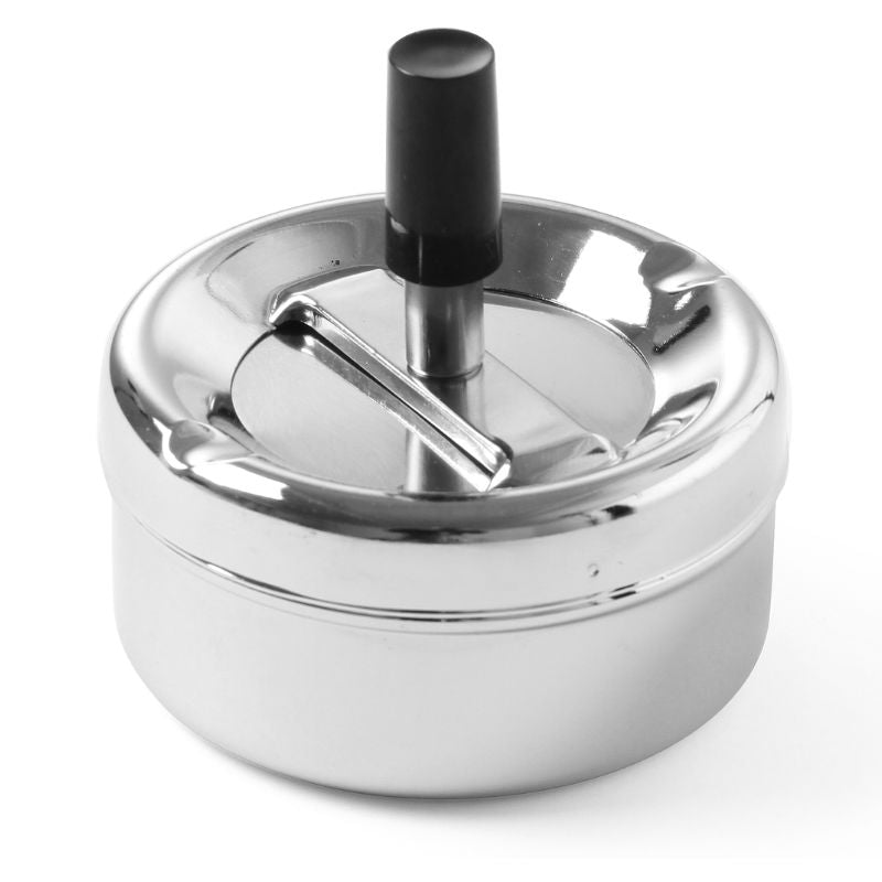 Produktbillede af Askebæger Med Trykknap Krom 90x45 Mm på tilbud – premium kvalitet og detaljer