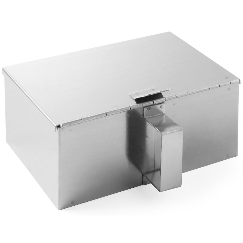 Produktbillede af Askeopsamler Rustfrit Stål Med Hængslet Låg på tilbud – premium kvalitet og detaljer