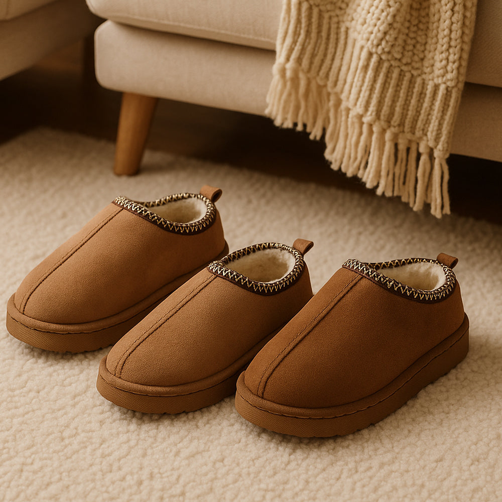 Produktbillede af Køb Hjemmesko bløde varme & luksuriøse (Brun & Beige) Brun / 38/39 på tilbud