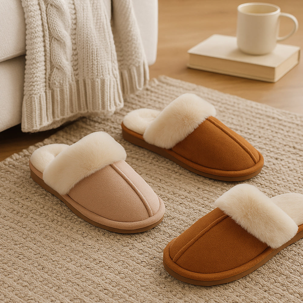 Produktbillede af Køb Hjemmesko varme og bløde (Brun & Beige) Brun / 36/37 på tilbud