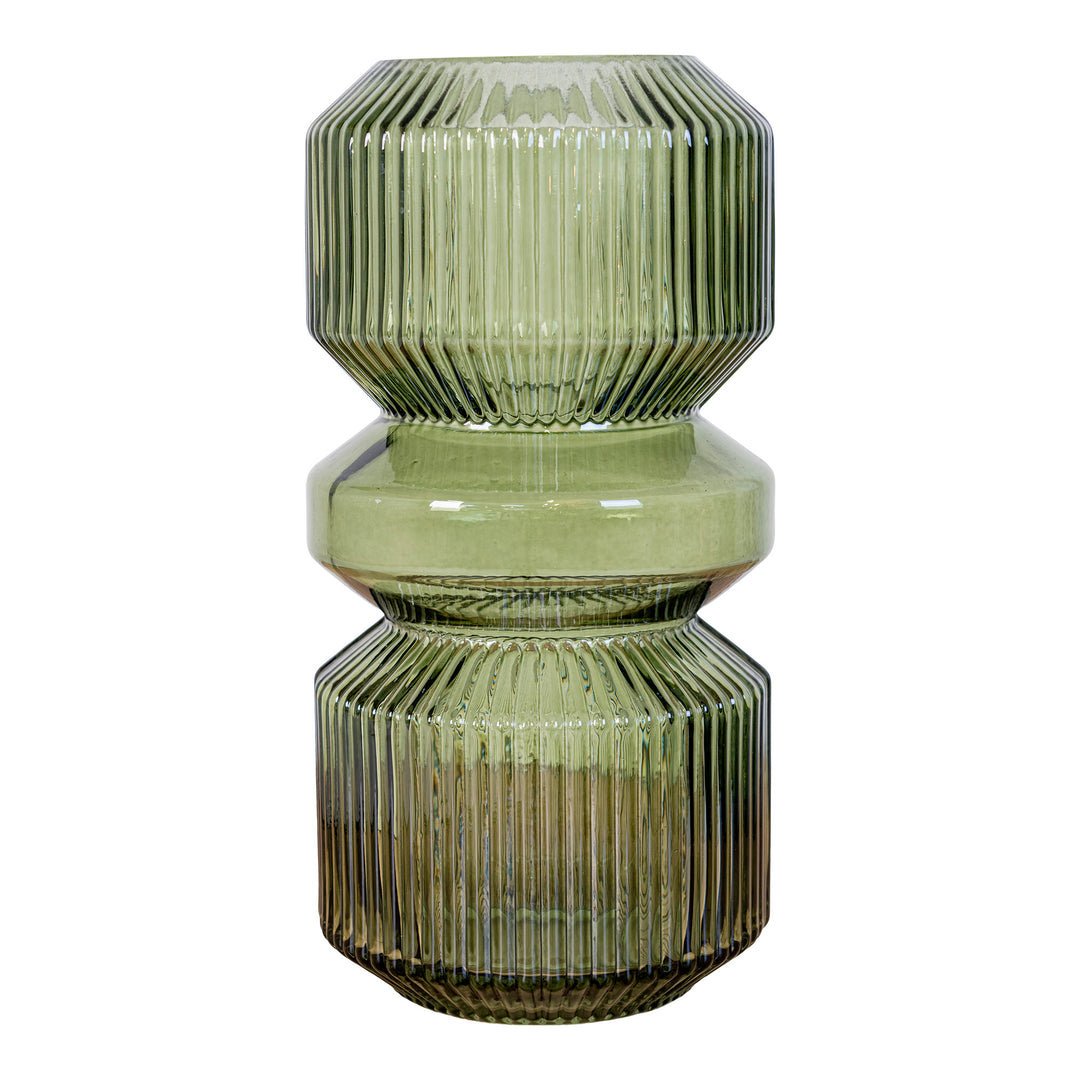 Produktbillede af HOUSE NORDIC vase rund grøn glas H:24,5 i premium kvalitet